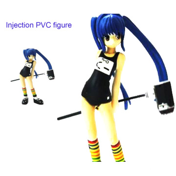 Hermosa chica PVC inyección figura juguetes (ZB-019)